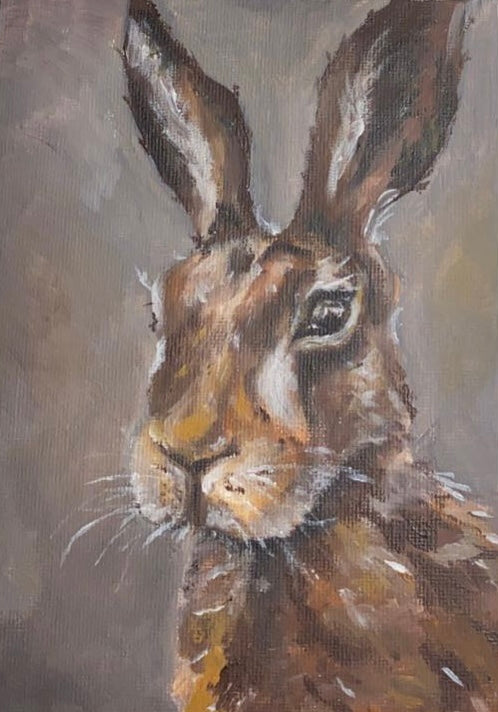 'Just a Little Hare' Hare Greeting, Birthday Card, Hare Gift
