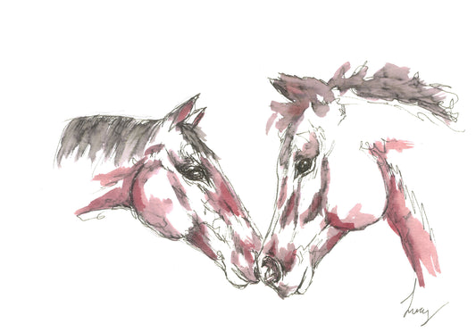 'Just the Two of Us' Horse Greeting, Birthday Card, Horsey Gift