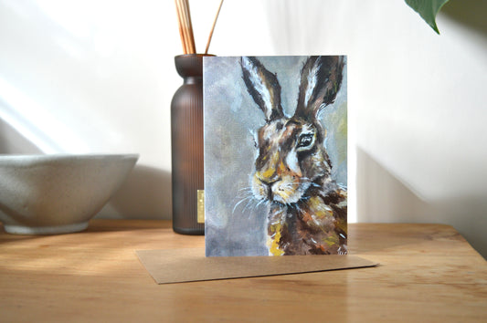'Just a Little Hare' Hare Greeting, Birthday Card, Hare Gift