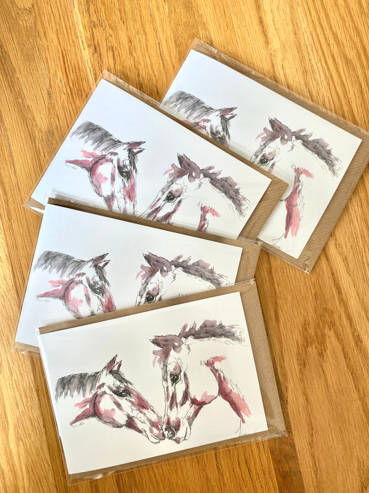'Just the Two of Us' Horse Greeting, Birthday Card, Horsey Gift